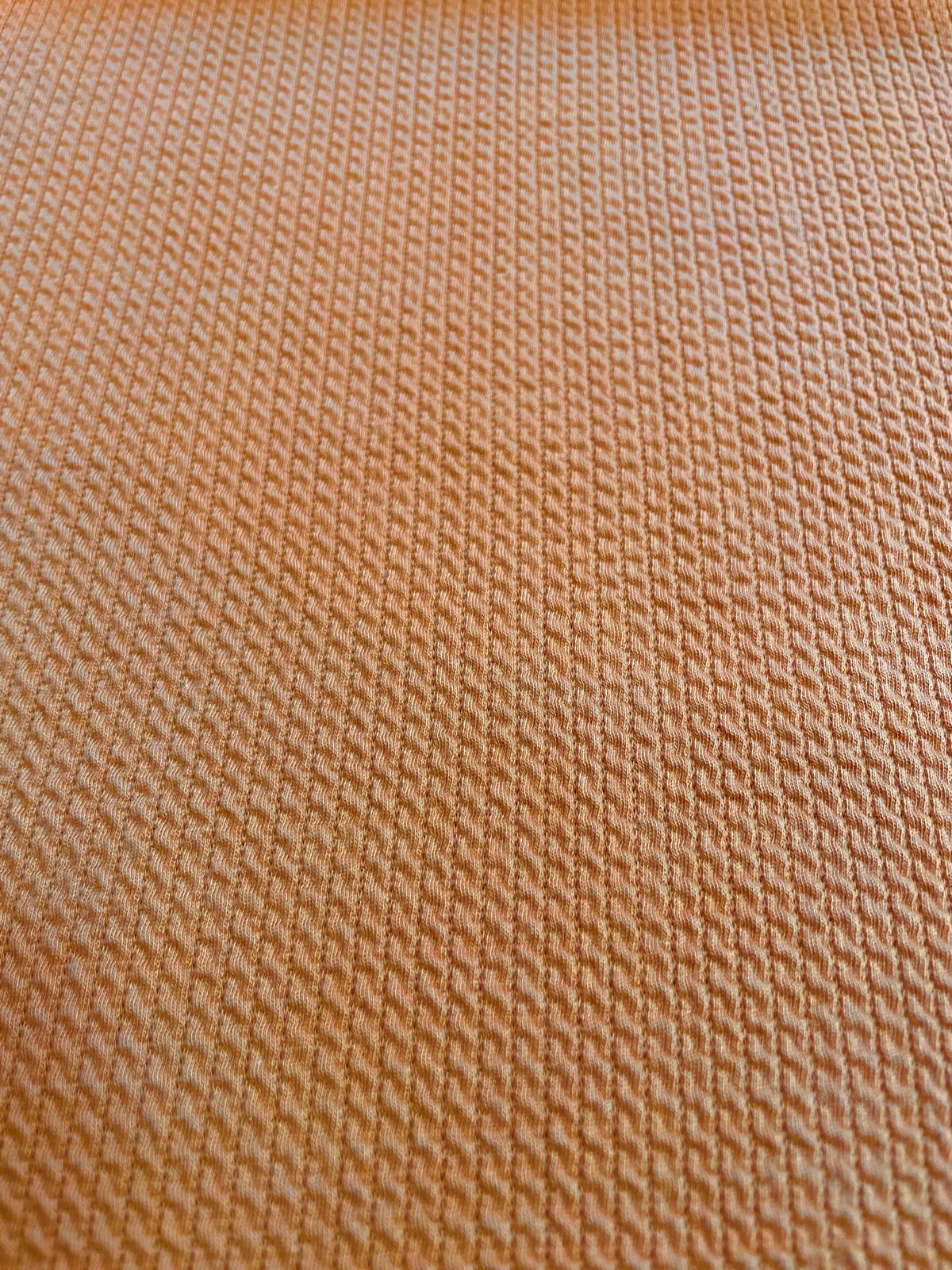 Jersey uni mit Strickmuster  rost/ pfirsich_ Ton uni